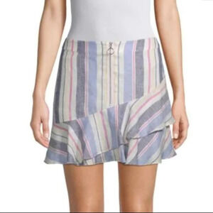 NWT - Parker Ruffle Linen Mini Skirt, Multi Color, Size‎ Small